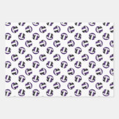 lila schwarzes Mannschaftsfarben, Volleyballs Set  Geschenkpapier Set (Vorderseite 3)