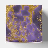 Lila Schwarzes Marmor Imitate Gold Glitzer Muster Geschenkschachtel (Oben)