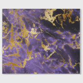 Lila schwarzes MarmorImitat-GoldGlitzer-Muster Geschenkpapier (Flach)