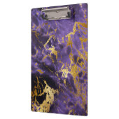 Lila schwarzes MarmorImitat-GoldGlitzer-Muster Klemmbrett (Links)