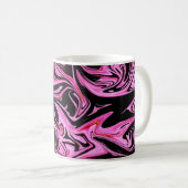 Lila-schwarzes Marmormuster, Kaffeetasse (VorderseiteRechts)