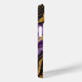 Lila schwarzes Marmormuster mit Gold Case-Mate iPhone Hülle (Rückseite / Rechts)