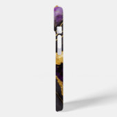 Lila schwarzes Marmormuster mit Gold Case-Mate iPhone Hülle (Rückseite / Links)