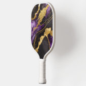 Lila schwarzes Marmormuster mit Gold Pickleball Schläger (Links)