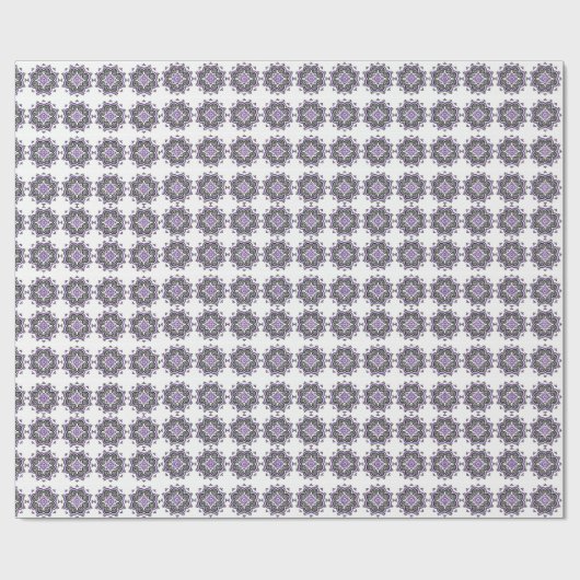 Lila schwarzes Muster - Hmong Wrapping Paper Geschenkpapier (Flach)