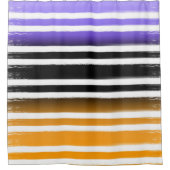Lila Schwarzes Orange Paint Brush Halloween Duschvorhang (Vorderseite)