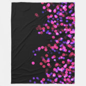 Lila Schwarzes Rosa Bokeh Lights Fleecedecke (Vorderseite)