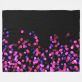 Lila Schwarzes Rosa Bokeh Lights Fleecedecke (Vorderseite (Horizontal))
