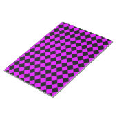 Lila Schwarzes Schachbrett Diamantmuster Notizblock (angewinkelt)