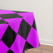 Lila Schwarzes Schachbrett Diamantmuster Tischdecke (Beispiel)