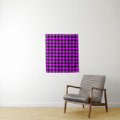 Lila Schwarzes Schachbrett Diamantmuster Wandteppich (Beispiel)