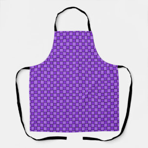 Lila-schwarzes Schachbrett-Gingham-Muster Schürze