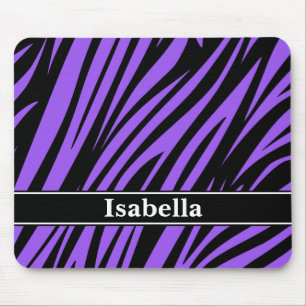 Lila Schwarzes Streifen Muster Mousepad