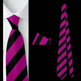 Lila schwarzes Streifenmuster Krawatte