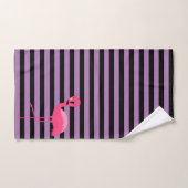 LILA SCHWARZES STRIPE FLAMINGO BADEZIMMER TOWEL SE BADHANDTUCH SET (Handtuch)