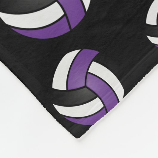 Lila, schwarzes und weißes Volleyballmuster Fleecedecke (Ecke)