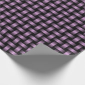 Lila Schwarzes Webmuster Geschenkpapier (Ecke)