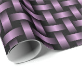 Lila Schwarzes Webmuster Geschenkpapier (Rolleneckpunkt)