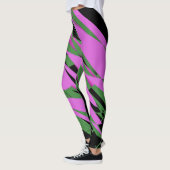 Lila, schwarzgrüne Farben Leggings (Links)