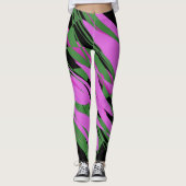 Lila, schwarzgrüne Farben Leggings (Vorderseite)