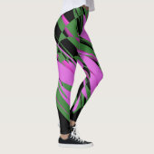 Lila, schwarzgrüne Farben Leggings (Rechts)