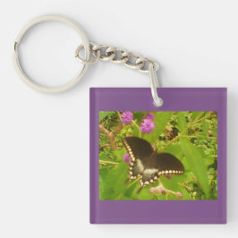 Lila Schwarzmonarch Schlüsselanhänger