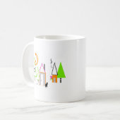lila Schwarzorange Kaffeetasse (Vorderseite Links)