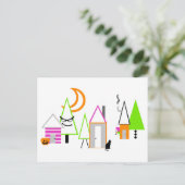 lila Schwarzorange Postkarte (Stehend Vorderseite)