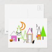 lila Schwarzorange Postkarte (Vorne/Hinten)