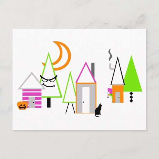 lila Schwarzorange Postkarte (Vorderseite)