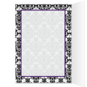 Lila, Schwarzweiss-Damast-Tabellen-Karte (Innen (Links))