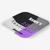 Lila Schwarzweiß-Graduierungspartei Pappteller (Gewinkelt)