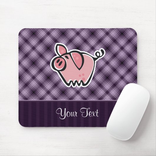 Lila Schwein Mousepad (Mit Mouse)