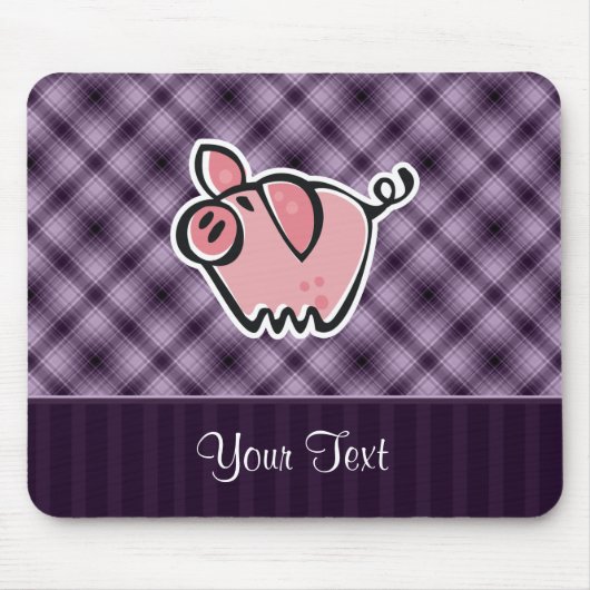Lila Schwein Mousepad (Vorne)