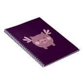 Lila Schwein-Notizbuch Notizblock (Rechte Seite)