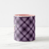 Lila Schwein Zweifarbige Tasse (Mittel)