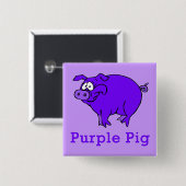 Lila Schweinefleisch, Tasse, Baby-Shirts Button (Vorne & Hinten)