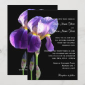 Lila Schwertlilie Blumen Hochzeitseinladung Einladung (Vorne/Hinten)