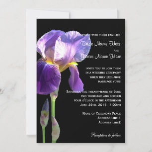 Lila Schwertlilie Blumen Hochzeitseinladung Einladung