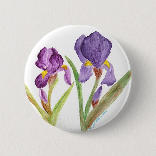 Lila Schwertlilie Button (Vorderseite)