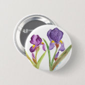 Lila Schwertlilie Button (Vorne & Hinten)