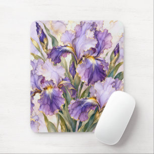 Lila Schwertlilie mit vergoldeter Kante Mousepad