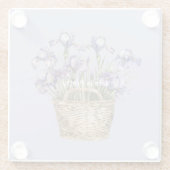 Lila Schwertlilienblumen Glasuntersetzer (Rückseite)