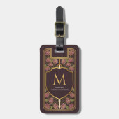 Lila Schwertschild mittelalterliche Fantasy-Monogr Gepäckanhänger (Vorderseite vertikal)
