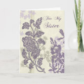 Lila Schwester Bridesmaid Danke Karte (Vorderseite)