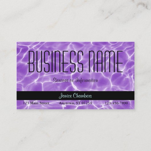 Lila Schwimmbadmuster Visitenkarte (Vorderseite)