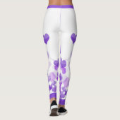 Lila schwimmende Herzen Leggings (Rückseite)
