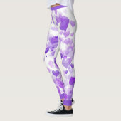 Lila schwimmende Herzen Leggings (Links)