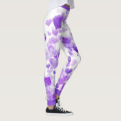Lila schwimmende Herzen Leggings (Rechts)
