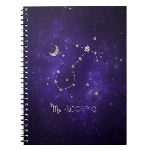 Lila Scorpio Zodiac | Kosmisches Astrologie Horosk Notizblock (Vorderseite)